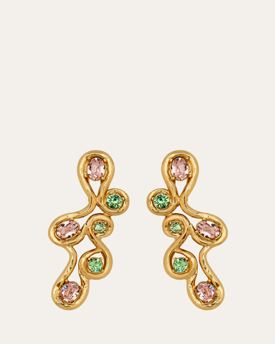 Round Crystal Scrambled Earrings